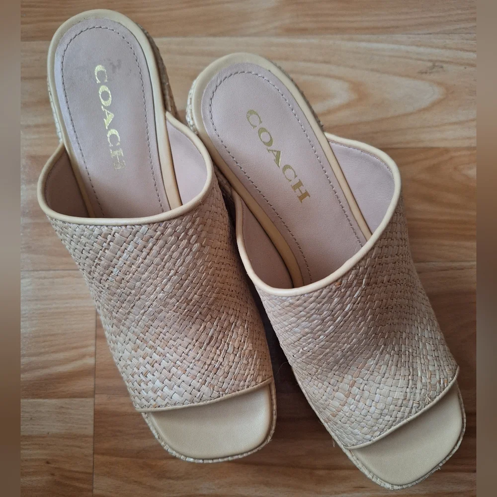 Coach Bobi Straw‎ Platform Sandals